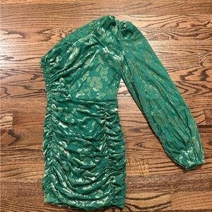 Elegant Green Floral Mini Dress